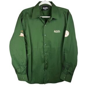 Von Dutch‎ Originals Green Logo Graphic Button Up Shirt M Stretch NWOT $80 MSRP